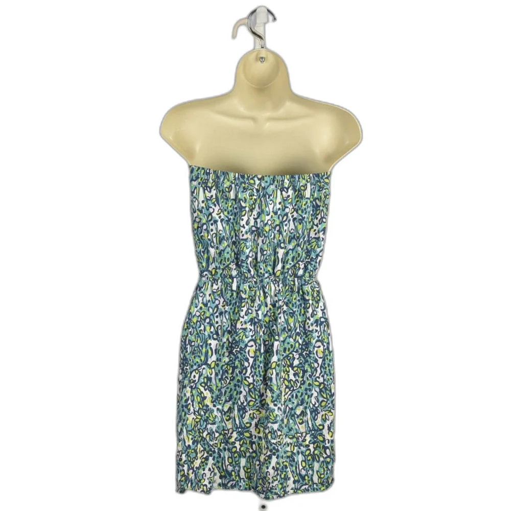 Lilly Pulitzer Windsor Sea Blue Its A Stretch Strapless Dress #82490 Size S - Picture 2 of 3